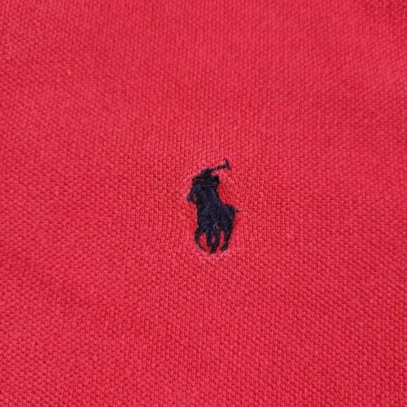 Polo Ralph Lauren Polo Shirt Boy's Large Red Logo Collared Short Sleeve Youth L - Picture 3 of 12